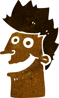 Bir insan tarafından çizilmiş mutlu adam yüzü.