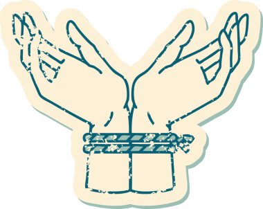 Bir insan tarafından çizilmiş bir çift elin sembolik dövmesi.