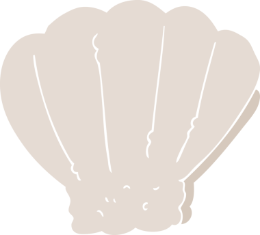 Bir insan tarafından çizilen kabuğun düz renk çizimi