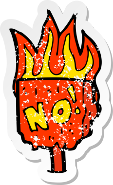 Bir karikatürün gerilimli çıkartması. Bir insan tarafından çizilmemiş.