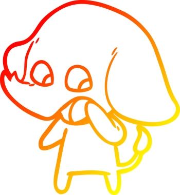 Bir insan tarafından çizilmiş şirin bir fil çizimi.