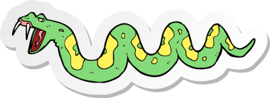 Bir insan tarafından çizilmiş zehirli bir yılan çıkartması.