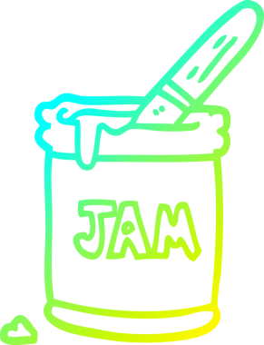 Bir insan tarafından çizilmiş bir karikatür kavanozunun soğuk gradyan çizimi