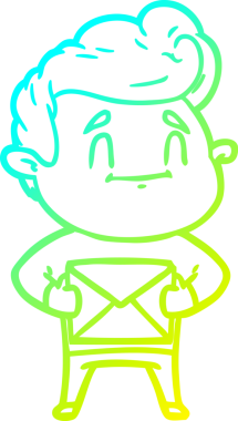 Bir insan tarafından çizilmiş mutlu bir çizgi film karakteri çizimi.