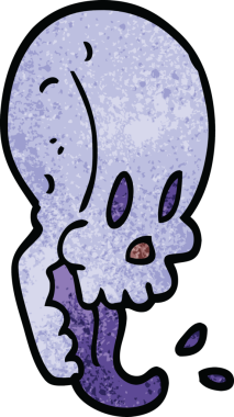 Bir insan tarafından çizilmiş çılgın kafatası.