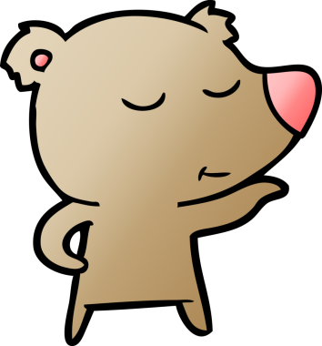 Bir insan tarafından çizilmiş mutlu çizgi film ayısı.