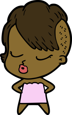 Bir insan tarafından çizilmiş güzel hippi kız.