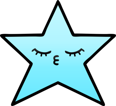 Bir insan tarafından çizilmiş yıldız balığının gölgeli karikatürü