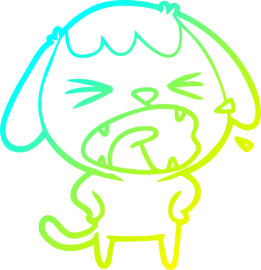 Bir insan tarafından çizilmiş şirin bir köpeğin soğuk gradyan çizimi