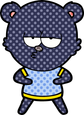 Bir insan tarafından çizilmiş bir çizgi film karakteri.