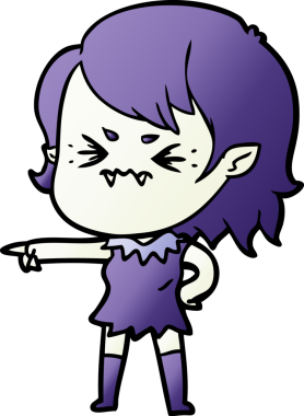 Bir insan tarafından çizilmiş kızgın vampir kız.