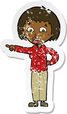 Bir insan tarafından çizilmiş bir karikatürün gerilimli çıkartması.