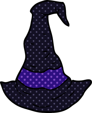 Bir insan tarafından çizilmiş karalama cadı şapkası.