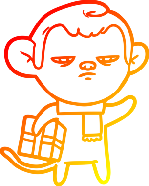 Bir insan tarafından çizilmiş çizgi film maymunu çizimi