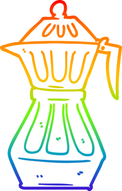 Bir insan tarafından çizilmiş bir karikatür espresso kabının gradyan çizimi