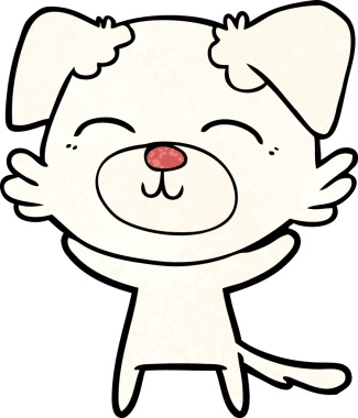 Bir insan tarafından çizilmiş çizgi film köpeği.