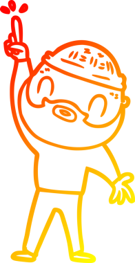 Bir insan tarafından çizilmiş sakallı bir adamın sıcak çizgi çizimi.