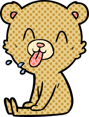 Bir insan tarafından çizilmiş kaba çizgi film ayısı.