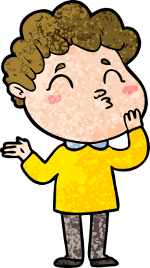 Çizgi film adamı somurtuyor Bir insan tarafından çizilmiş