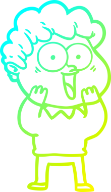 Bir insan tarafından çizilmiş mutlu bir adamın soğuk çizgi çizimi.