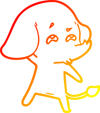 Bir insan tarafından çizilmiş bir filin sıcak çizgi çizimi