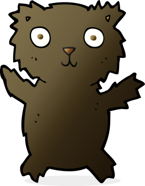 bir insan tarafından çizilmiş kara ayı çizgi filmi