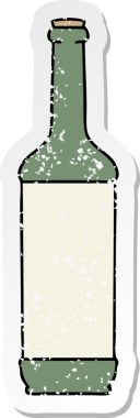 İnsan eliyle çizilmiş garip bir şarap şişesinin sıkıntılı çıkartması.