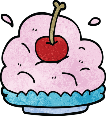 Çizgi film karalaması. Bir insan tarafından çizilmiş kocaman bir dondurma.