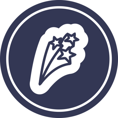 kayan yıldızlar bir insan tarafından çizilmiş dairesel simge