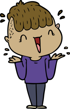 Bir insan tarafından çizilmiş mutlu çocuk.