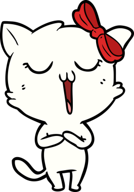 Bir insan tarafından çizilmiş çizgi film kedisi.