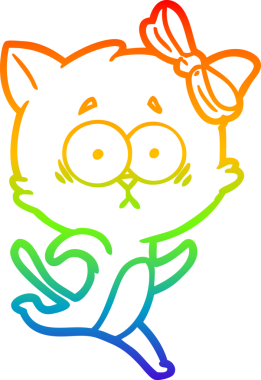 gökkuşağı gradyanı çizimi bir insan tarafından çizilmiş çizgi film kedisi