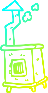 Bir insan tarafından çizilmiş bir karikatür ahşap ocağının soğuk gradyan çizgisi.