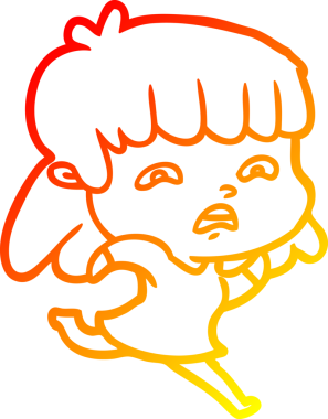 İnsan tarafından çizilmiş endişeli bir karikatür çizimi.