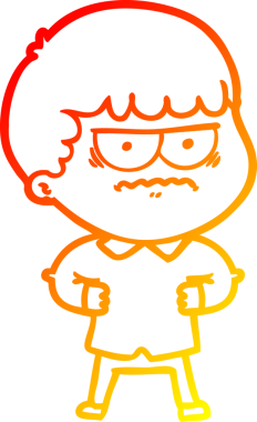 Bir insan tarafından çizilmiş bir çizgi filmin sıcak gradyan çizimi