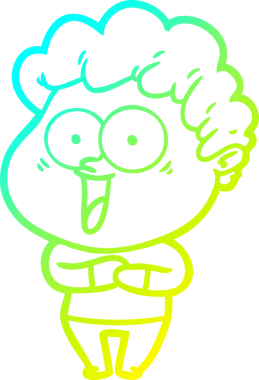 Bir insan tarafından çizilmiş mutlu bir adamın soğuk çizgi çizimi.