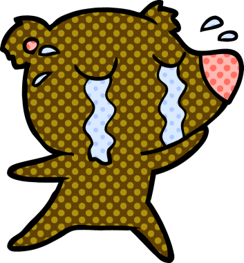 Bir insan tarafından çizilmiş ağlayan ayı.