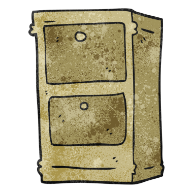 Bir insan tarafından çizilmiş el yazısı desenli çekmeceler.