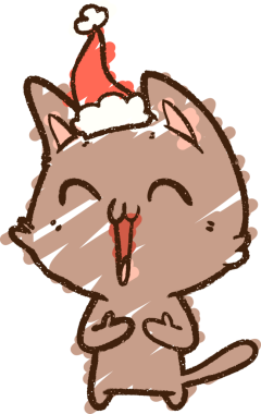 Bir insan tarafından çizilen Noel Kedisi Tebeşiri