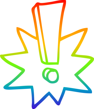 Bir insan tarafından çizilmiş bir çizgi film ünlem işaretinin çizimi.