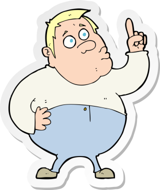 Bir insan tarafından çizilmiş soru soran bir karikatürcünün çıkartması.