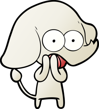 Bir insan tarafından çizilmiş şirin bir fil.