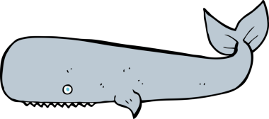 Bir insan tarafından çizilmiş çizgi film balinası