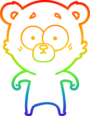 gökkuşağı gradyan çizimi şaşırmış bir ayı karikatürü bir insan tarafından çizildi