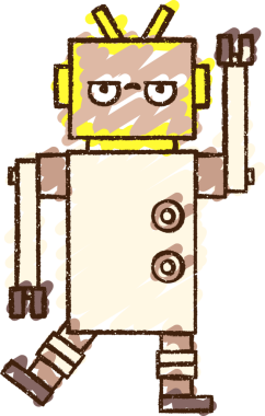 Bir insan tarafından çizilen robot tebeşiri.