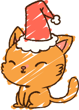 Bir insan tarafından çizilen Noel Kedisi Tebeşiri