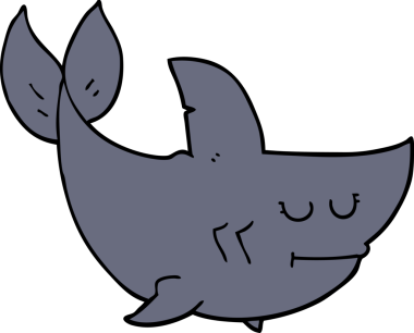 Bir insan tarafından çizilmiş bir köpek balığı.