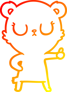 Bir insan tarafından çizilmiş barışçıl bir ayı yavrusunun sıcak çizgi çizimi