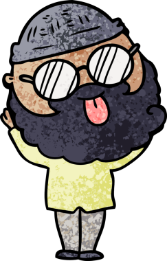 Bir insan tarafından çizilmiş sakallı bir adam.