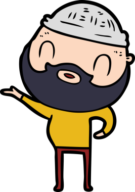 Bir insan tarafından çizilmiş sakallı bir adam.